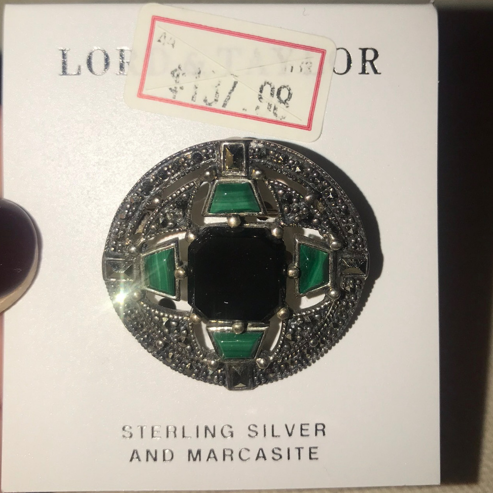 Lord and Taylor Sterling Silver and Marcasite Pin